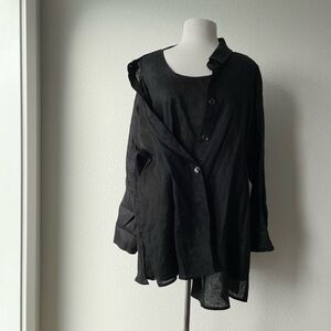 Caroline Rose Size 2X Top 100% Linen Easy Shirt Lagenlook Blouse SET Plus